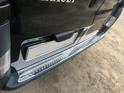 Накладки на задній бампер (OMSA, нерж) для Opel Vivaro 2001-2015 рр — Opel Vivaro 2001–2015 гг. DianaParts