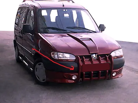 Накладка на передній бампер Ікла (під фарбування) для Peugeot Partner 1996-2008 рр — Peugeot Partner 1996-2008 гг. DianaParts
