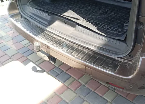 Накладка на задній бампер з загином Carmos (нерж) Коротка/Середня бази для Opel Vivaro 2019- рр — Opel Vivaro 2019- гг. DianaParts