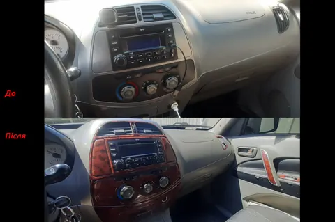 Накладки на панель (великий к-т) Темне дерево для Chery Tiggo 1 2005-2016 рр — Chery Tiggo 1 2005-2016 гг. DianaParts