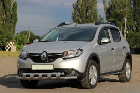 Передня дуга ST015 (нерж.) для Dacia Sandero 2013-2020 рр — Dacia Sandero 2013-2020 гг. DianaParts