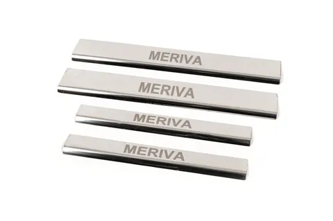 Накладки на пороги Carmos (4 шт., нерж.) для Opel Meriva 2002-2010 рр — Opel Meriva 2002-2010 гг. DianaParts