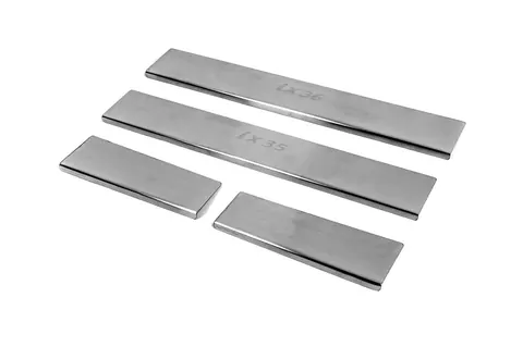 Накладки на пороги Carmos V3 (4 шт, нерж) для Hyundai IX-35 2010-2015 рр — Hyundai IX-35 2010-2015 гг. DianaParts