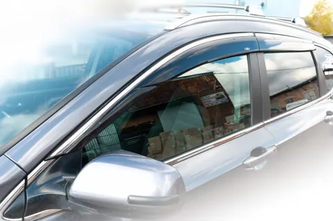 Вітровики з хром молдингом (4 шт, HIC) для Honda CRV 2017-2022 рр — Honda CRV 2017-2022 гг. DianaParts