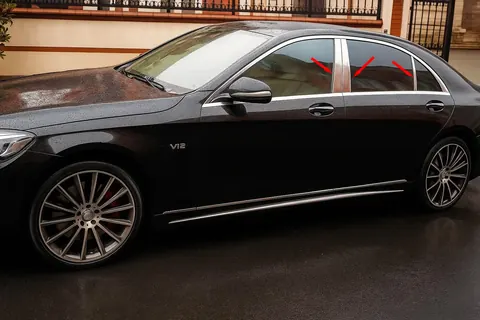 Накладки на стійки (нерж) для Mercedes S-сlass W222 2013-2022 рр — Mercedes S-сlass W222 2013-2022 гг. DianaParts