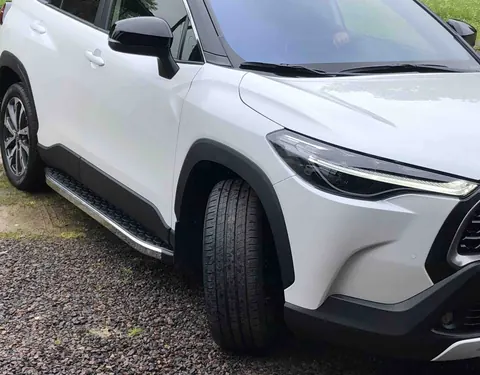 Бокові пороги BlackLine (2 шт., Алюміній) для Toyota Corolla Cross 2020- рр — Toyota Corolla Cross 2020- гг. DianaParts