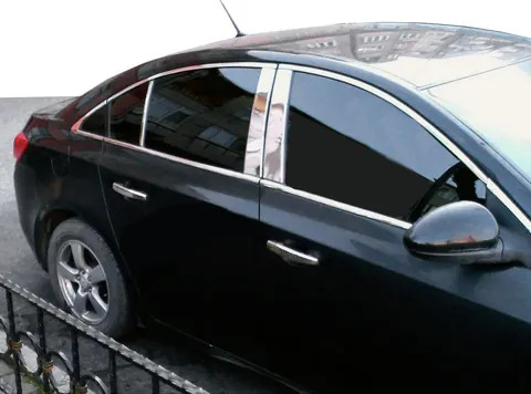 Молдинг дверних стійок (4 шт, нерж.) для Fiat Albea 2002-2012 рр — Fiat Albea 2002-2012 гг. DianaParts