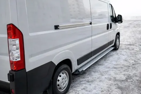 Бокові пороги Allmond Grey (2 шт., алюм.) Коротка база для Fiat Ducato 2006-2025 рр