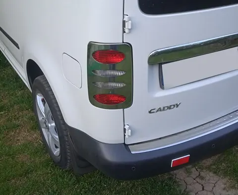 Накладки на стопи V2 (2 шт., нерж) Carmos - Турецька сталь для Volkswagen Caddy 2004-2010 рр — Volkswagen Caddy 2004-2010 гг. DianaParts