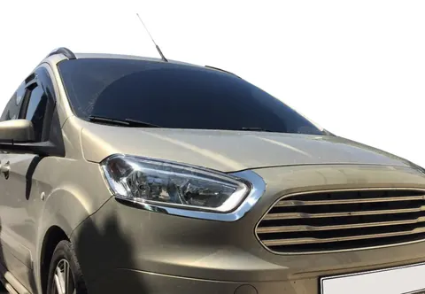 Вії на фари (2 шт., нерж) Carmos - Турецька сталь для Ford Courier 2014-2023 рр — Ford Courier 2014-2023 гг. DianaParts