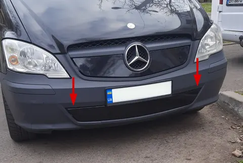 Зимова накладка на бампер (2010-2015) Матова для Mercedes Vito W639 рр — Mercedes Vito W639 2004-2014 гг. DianaParts
