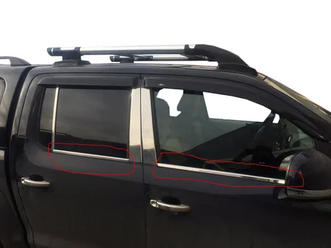Окантовка вікон (4 смужки, нерж) OmsaLine - Італійська нержавійка для Volkswagen Amarok 2010-2022 рр — Volkswagen Amarok 2010-2022 гг. DianaParts