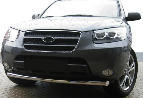 Передній захист ST008 (нерж.) для Hyundai Santa Fe 2 2006-2012 рр — Hyundai Santa Fe 2 2006-2012 гг. DianaParts