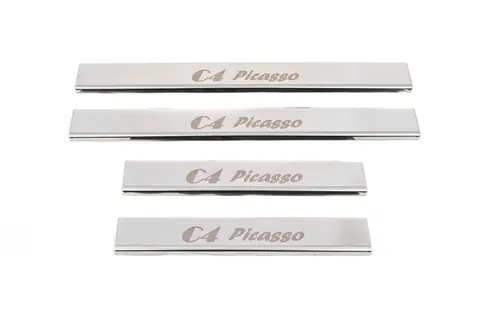 Накладки на пороги Carmos (4 шт., нерж.) для Citroen C-4 Picasso 2013-2022 рр — Citroen C-4 Picasso 2013–2022 гг. DianaParts