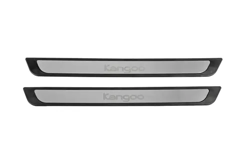 Накладки на пороги Carmos V2 (2 шт, нерж.) для Renault Kangoo 2008-2020 рр — Renault Kangoo 2008–2020 гг. DianaParts
