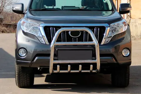 Кенгурятник QT007 (нерж) для Toyota Land Cruiser Prado 150 2009-2023 рр — Toyota Land Cruiser Prado 150 2009-2023 гг. DianaParts