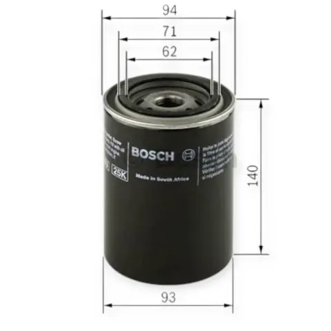 Фільтр масляний Volkswagen Golf II, Passat B3, B4, B5 - Audi 100,80 1.6D, TD, 1.9D, TD, TDI BOSCH