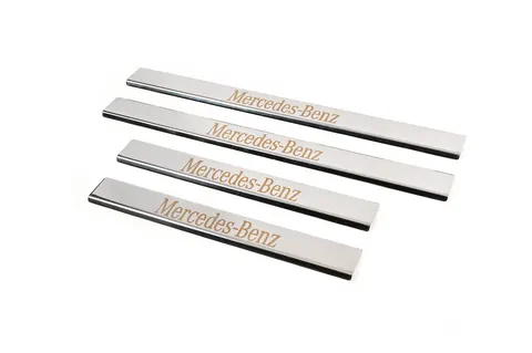 Накладки на пороги (Carmos, 4 шт, нерж) для Mercedes E-сlass W210 1995-2002 рр — Mercedes E-сlass W210 1995-2002 гг. DianaParts