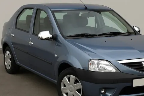 Накладки на дзеркала повні (2 шт.) ABS - Хромований пластик для Dacia Logan I 2005-2008 рр — Dacia Logan I 2005-2008 гг. DianaParts