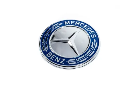 Заглушка замість емблеми на капот Mercedes (синя і хром, 57мм) для Mercedes-Benz — Mercedes-Benz DianaParts