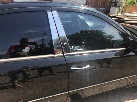 Молдинги дверних стійок (6 шт, нерж) для Mercedes E-сlass W211 2002-2009 рр — Mercedes E-сlass W211 2002-2009 гг. DianaParts
