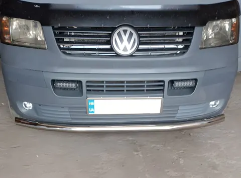 Передній захист одинарний (нерж) 60мм для Volkswagen T5 Transporter 2003-2010 рр — Volkswagen T5 Transporter 2003-2010 гг. DianaParts