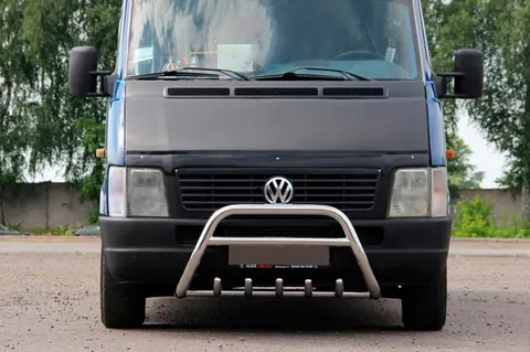 Кенгурятник WT003 (нерж) 60мм, з написом для Volkswagen LT 1995-2006 рр — Volkswagen LT 1995-2006 гг. DianaParts