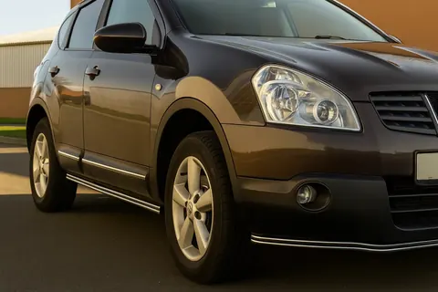 Бічні подвійні труби (2 шт., нерж) для Nissan Qashqai 2010-2014 рр — Nissan Qashqai 2010-2014 гг. DianaParts