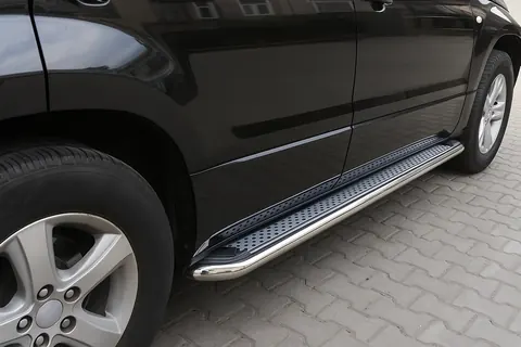 Бокові пороги Maydos V2 (2 шт., алюміній -2026 нерж) для Suzuki Grand Vitara 2005-2017 рр — Suzuki Grand Vitara 2005-2017 гг. DianaParts