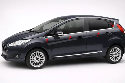 Молдинг скла (8 шт., нерж.) Carmos - Турецька сталь для Ford Fiesta 2008-2017 рр — Ford Fiesta 2008-2017 гг. DianaParts