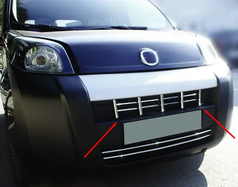 Накладки на решітку (13 частин, нерж) для Fiat Fiorino/Qubo 2008-2024 рр — Fiat Fiorino/Qubo 2008-2024 гг. DianaParts