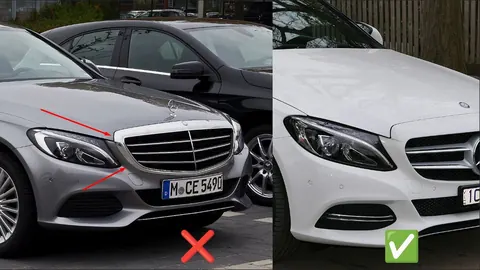 Передня решітка Diamond Silver (для Avantgarde/AMG-Line/C43 AMG) 2018-2026, з камерою для Mercedes C-сlass W205 рр — Mercedes C-сlass W205 2014-2021 гг. DianaParts