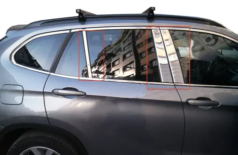 Молдинги дверних стійок (нерж.) 6 шт. для BMW X1 E84 2009-2015 рр — BMW X1 E84 2009-2015 гг. DianaParts