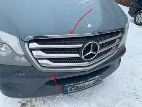 Обведення решітки (2013-2026, нерж) OmsaLine - Італійська нержавійка для Mercedes Sprinter W906 рр — Mercedes Sprinter W906 2006–2018 гг. DianaParts