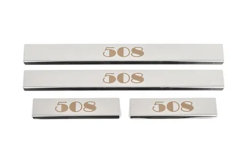 Накладки на пороги Carmos (4 шт, нерж) для Peugeot 508 2010-2018 рр — Peugeot 508 2010-2018 гг. DianaParts