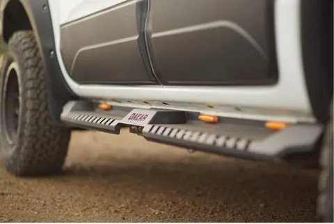 Бокові пороги Dakar V2 з LED (2019-2026, 2 шт, метал) для Mitsubishi L200 рр — Mitsubishi L200 2015-2024 гг. DianaParts