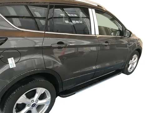 Бокові пороги Bosphorus Grey (2 шт., Алюміній) З чорним листям на дверях для Ford Kuga/Escape 2013-2019 рр — Ford Kuga/Escape 2013-2019 гг. DianaParts