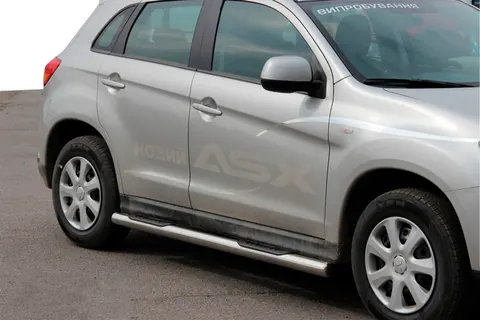 Бічні труби BB002 (2 шт., нерж.) для Mitsubishi ASX 2010-2023 рр — Mitsubishi ASX 2010-2023 гг. DianaParts