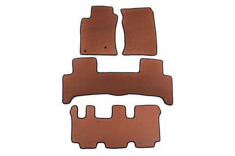 Килимки EVA (3 ряди, Коричневий) для Toyota Land Cruiser Prado 120 2002-2009 рр — Toyota Land Cruiser Prado 120 2002-2009 гг. DianaParts