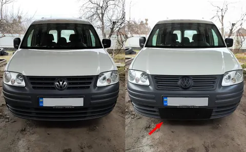Зимова накладка на решітку (нижня) Матова для Volkswagen Caddy 2004-2010 рр — Volkswagen Caddy 2004-2010 гг. DianaParts