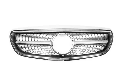 Передня решітка Diamond (для Classic і Exclusive, 2016-2019) З місцем під камеру для Mercedes E-сlass W213 рр — Mercedes E-сlass W213 2016-2023 гг. DianaParts