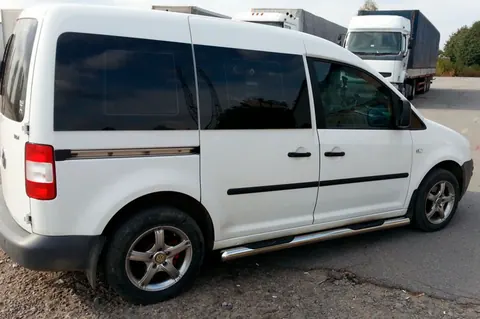 Бічні труби BB002 (2 шт., нерж) 60 мм, Maxi база для Volkswagen Caddy 2010-2015 рр — Volkswagen Caddy 2010-2015 гг. DianaParts