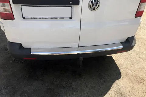Накладки на задній бампер з загином (Carmos V1, сталь) для Volkswagen T5 Multivan 2003-2010 рр — Volkswagen T5 Multivan 2003–2010 гг. DianaParts