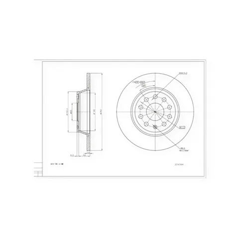Диск гальмівний Volkswagen Passat B6, CC, B7 задній (282mmx12mm) HART — Гальмівна система DianaParts