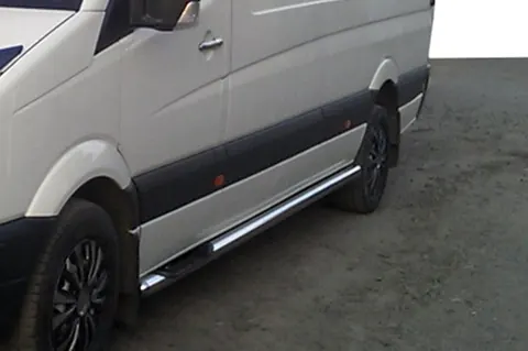 Бічні труби (2 шт., нерж.) d60, Long-ExtraLong для Mercedes Sprinter W907/W910 2018- рр — Mercedes Sprinter W907/W910 2018- гг. DianaParts