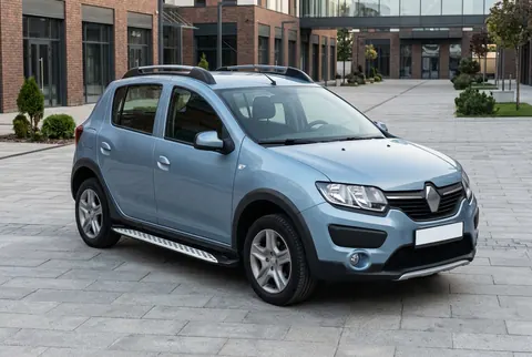 Бокові пороги Shining V1 (2 шт., Алюміній) для Renault Sandero 2013-2022 рр — Renault Sandero 2013-2022 гг. DianaParts