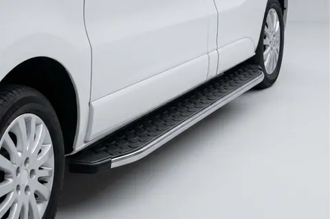 Бокові пороги BlackLine (2 шт., Алюміній) Коротка база для Fiat Talento 2016- рр — Fiat Talento 2016- гг. DianaParts