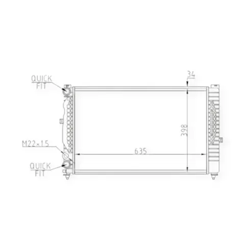 Радіатор охолодження двигуна Audi A6 C5, Skoda Superb I, Volkswagen Passat B5 1.6-1.8T,1.9TDI (1995-2008) HART 374348