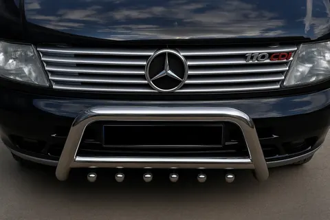 Накладки на решітку (10 частин, нерж) OmsaLine - Італійська нержавійка для Mercedes Vito W638 1996-2003 рр — Mercedes Vito W638 1996-2003 гг. DianaParts