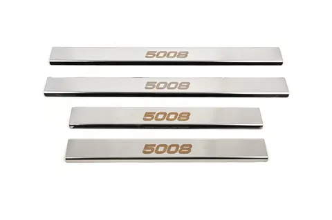 Накладки на пороги Carmos (4 шт, нерж) для Peugeot 5008 2016-2023 рр — Peugeot 5008 2016-2023 гг. DianaParts